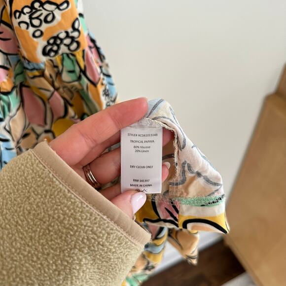 ASTR The Label Marlene Floral Print Smocked Sleeveless Maxi Dress Orange L - Picture 9 of 11